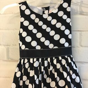 Black white flare polka dot dress